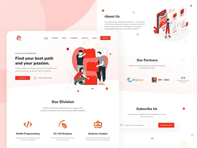 Motion Laboratory Landing Page Design branding illustration laboratory landing landing page landing page ui red ui ui design uidesign uiux web design website design