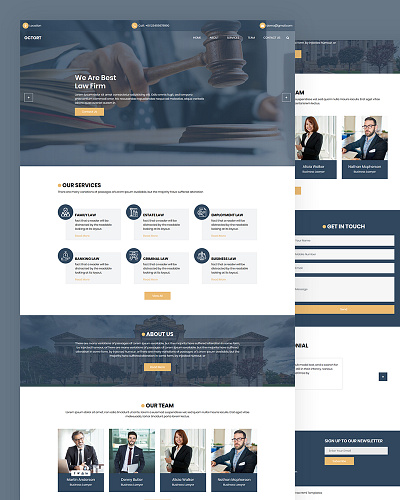 Octort bootstrap business css html5 law law agency lawyers responsive template