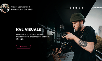 Landing page about KAL VISUALS filmmaker landing landing page optimism photographer ui ux design