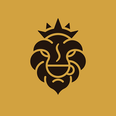 Lion Coffee Logo africa animal cafe coffee drink drinking lion lion logo royal safari simple