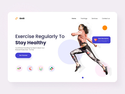 Gmit fitness Landing Page clean color falt figma fitness hero image hero section landingpage minimal smartwebtech software ui uidesign uidesigns uiux web webdesign webpagedesign website workout