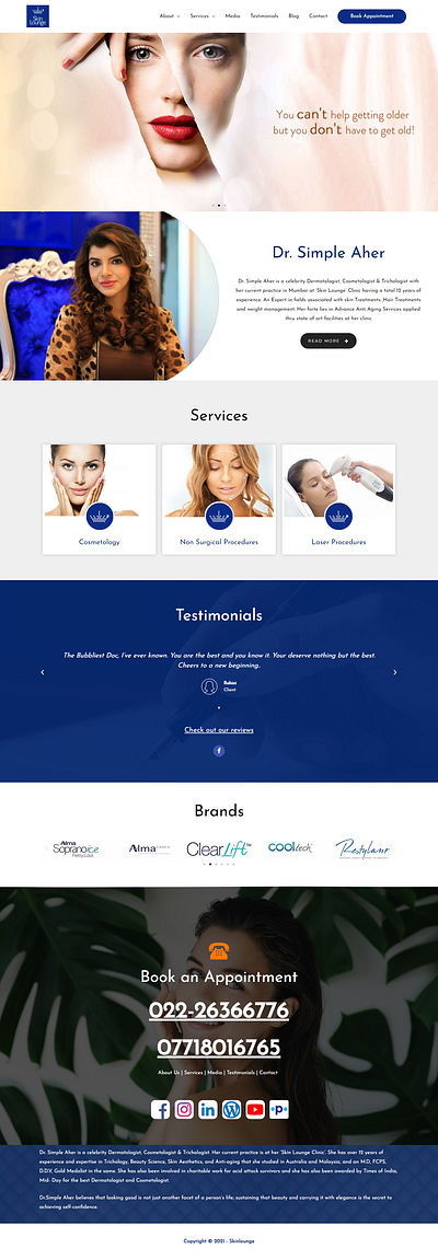 Skin Care and Treatment Website by Kazi Solutions beauty website design elementor elementor theme builder homepage landing page landing page design skin care web development website design wordpress wordpress website design