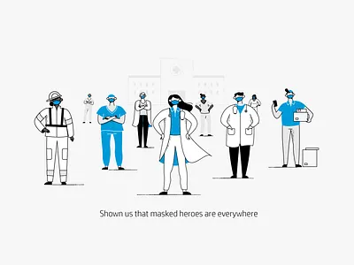 Covid heroes characters coronavirus covid covid19 doctors firefighter flat heroes pandemic vector