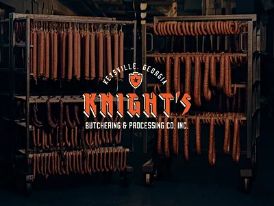 Knight's Butchering and Processing butcher butcher logo meat