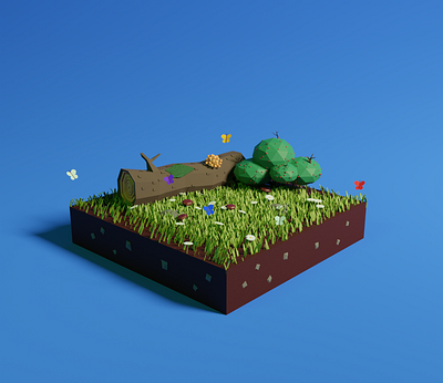 Wooden Meadow (low-poly 3d 3dmodel blender3d frostnout illustration low poly