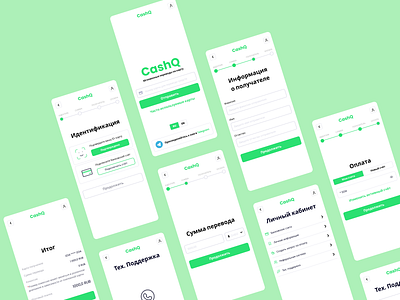 Web-design fast cash transaction adaptive design figma flat green illustration main minimal payment profile summary ui ux web web design website