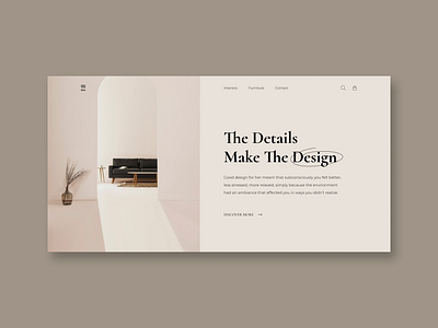 Interior Design Concept First Screen clean concept dailyui design firstscreen inspiration interior interiordesign mainscreen minimalism pastelcolor typography ui uiux web