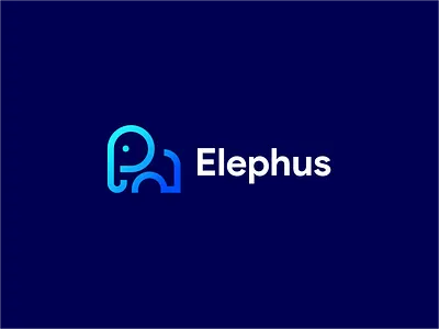 elephus elephant branding flat graphic design icon illustrator logo minimal vector