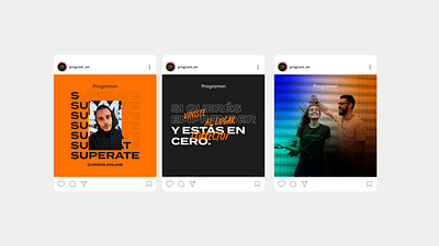 Programon - Brand Identity and Social Media bold branding design feed instagram posts social media social media design social media pack social media templates