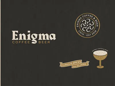Enigma Coffee and Beer beer beergarden branding branding design cafe cocktails coffee restaurant