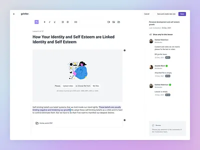 Content builder builder clean content creation create design edit editor manage text tool ui ux web