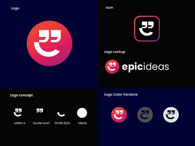 EpicIdeas + Letter e + Smile Logo Concept branding design brandinglogo clothingline desainlogo freelancer logo logo logomaker logomaker logos logosbytamlika project ui visuals