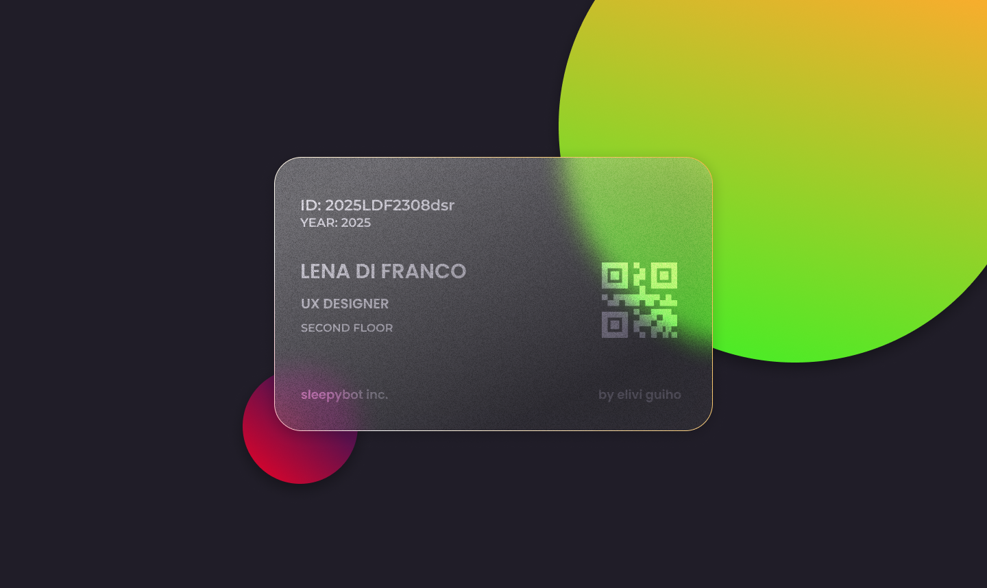 Example of transparent id card