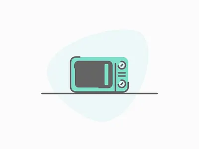 Microwave affinity designer icon illustration kitchen lineart microwave oven vector