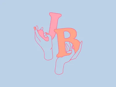 Jetty Bones - Monogram branding hands identity illustration logo pastel type typography