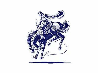 Bucking Bronco classic cowboy cowboy hat custom illustration inking jump old old school raw retro spot illustration vector vintage western westworld wild