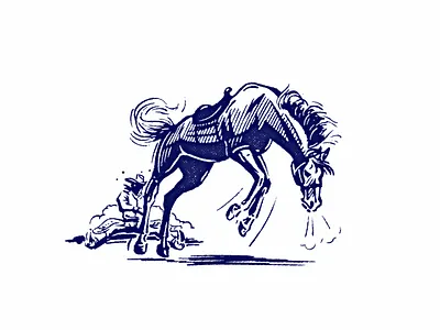Bucking Bronco bronco bucking cowboy custom illustration inking old old school raw retro spot illustration vector vintage western wild west