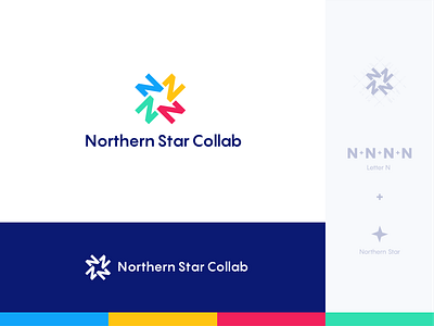 Northern Star Collab brand identity branding branding concept collab collaboration collaboration logo colorful concept letter logo letter mark logo lettering logo concept logo design logo mark n letter logo negative space smart logo star star logo