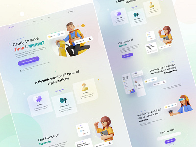 Landing Page application business character connection delivery delivery app design header illustration illustrations landing page typography ui ui ux uiux ux web web design webdesign website