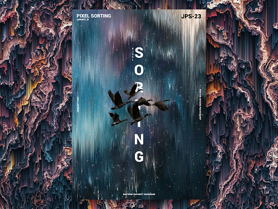 Pixel Sorting Bird Poster Design abstract artist design digital gradient poster manipulation photoshop photoshop design pixel pixel art pixel sorting pixel sorting photoshop poster poster a day poster art poster artwork poster collection poster photoshop posters sorting