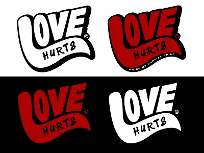 Love Hurts Album Logo album branding design ep flow hand drawn hand lettering hurts lettering logo love mikemerrilldesign music sticker type typogaphy vector