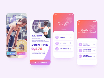 Onboarding app app application color fitness fitness app gradient ios app mobile onboarding splash page splashscreen sport ui uiapp uidesign