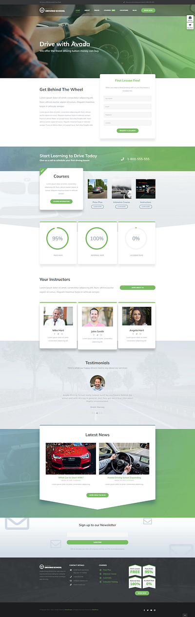 Avada Driving School WordPress Website Design schooldrivewebsite schooldrivewebsite wordpress
