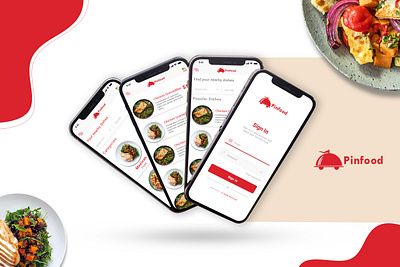 pinfood app mockup android app design app branding design interaction design ios app design mockup ui ui ux ui design uidesign user experience user experience design user interaction userinterface ux vector