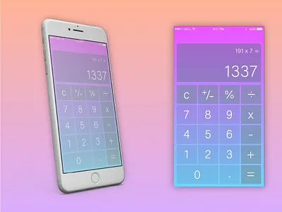 Calculator Interface design app art calculator dailyui dailyui004 design gradient illustration iphone ui uidesign vector