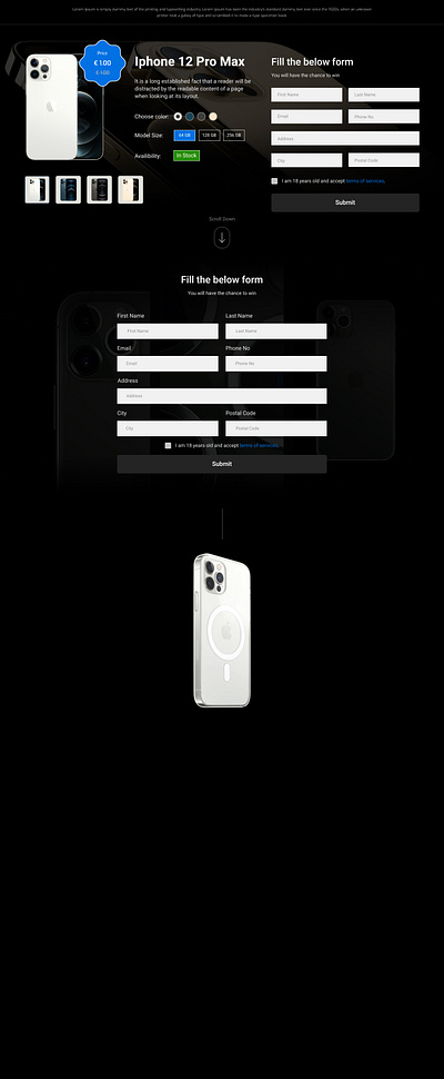 Iphone12 Pro Max design landing design landing page ui ux web website