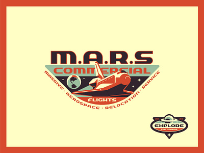 M.A.R.S badge icon shuttle space type typography