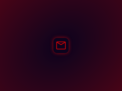 Neon Email Logo app app design dark mode dark theme design email icon logo minimal neon neon light red ui ux vector