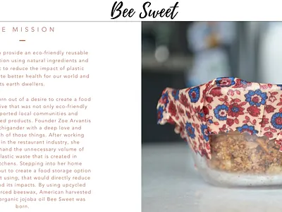 The Bee Sweet Mission Statement branding design mission web