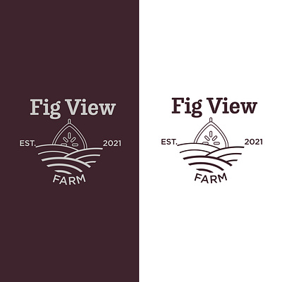 Fig View Farm branding design farm fig icon logo purple vector