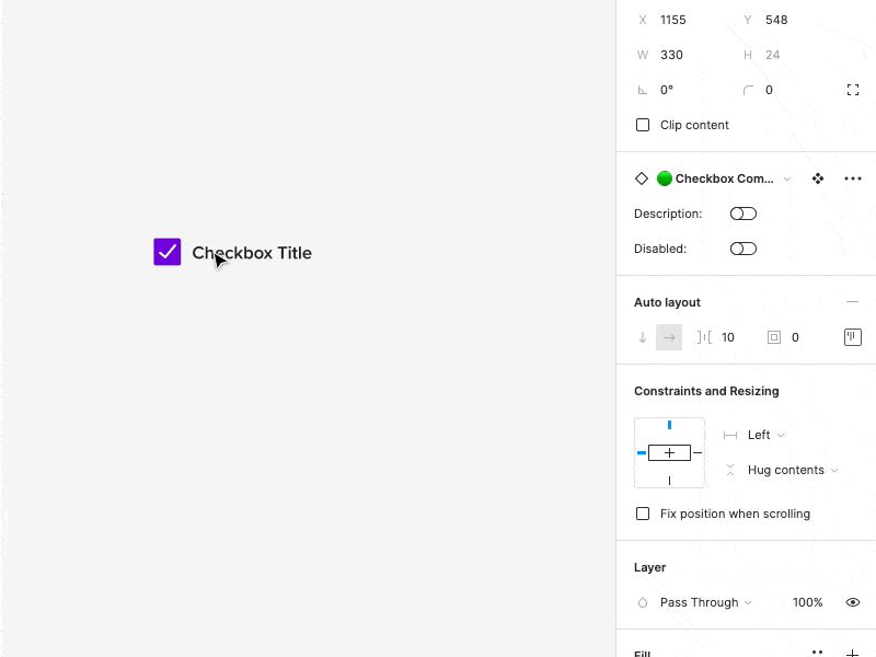 Checkbox design design system figma ui ux variable