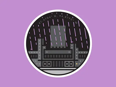 First Ave badge circle first illustration line minneapolis music patch prince purple rain