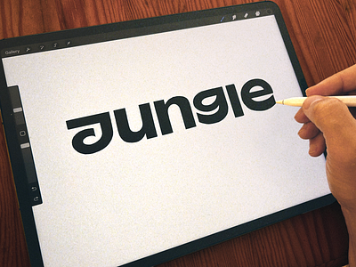 Jungle _ logotype agency authentic bold branding calligraphy custom design flow fun identity lettering logo premium process procreate script strong type unique wild