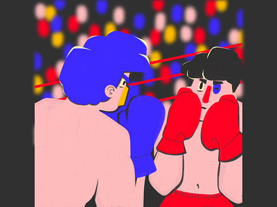 Week 4 : OPPOSITE 6hexcodes affinitydesigner boxe fight illustration opposite