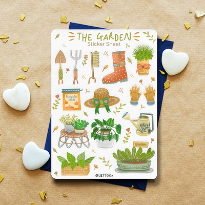 The Garden Sticker Sheet cartoon cartoon illustration charecter design design drawing flower illustration hand drawn illustration kids illustration plant illustration procreate tree illustration