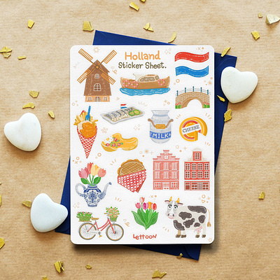 Holland Sticker Sheet cartoon cartoon illustration design doodle drawing dutch illustration dutchdesign holland art holland draw illustration kids illustration procreate