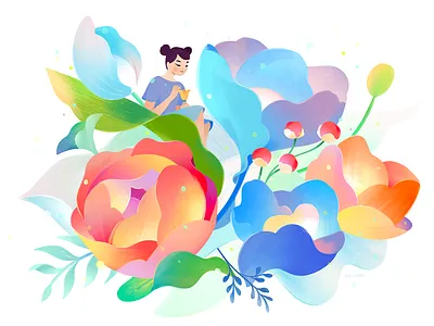 Macy's Flower Show 03 character fashion flowers girl illustration macys magnolias retail