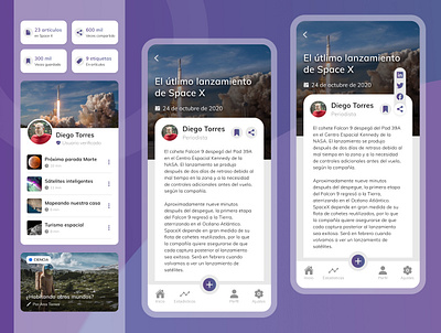 Social share adobe xd app beginner daily ui design design app figma gradients iphone x mobile nasa productdesign purple social share socialmedia space spacex ui ux