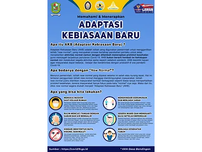 Poster Adaptasi Kebiasaan Baru coronavirus covid 19 covid19 new normal pandemic poster