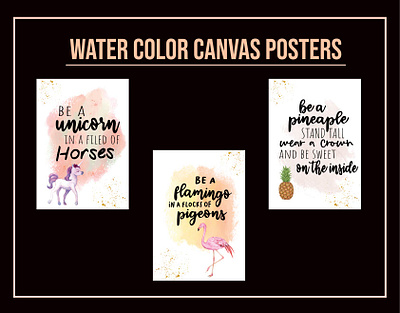 watercolor canvas posters design motivation motivational poster motivational quote typography vector