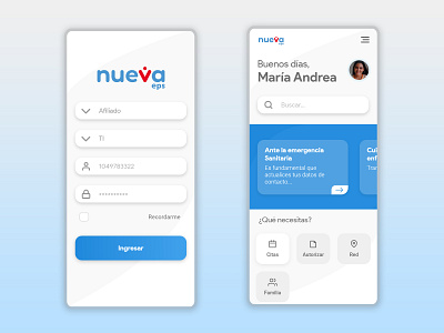 Nueva EPS propuesta heatlh mobile design spanish