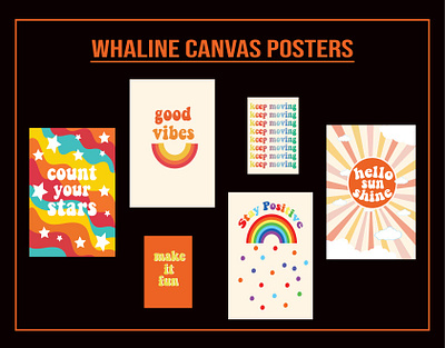 Whaline Canvas posters brand identity illustration motivational motivational quotes posters typography vector