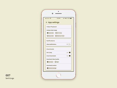 Daily UI 007 app settings daily ui daily ui 007 daily ui challenge settings