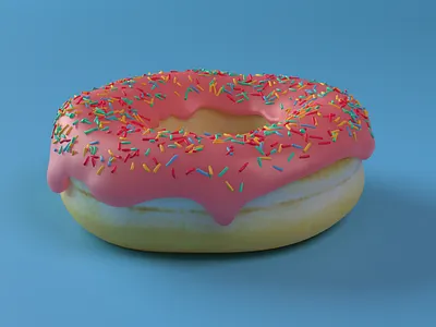 Unfold Donut 🍩 3d blue illustration minimal unfold