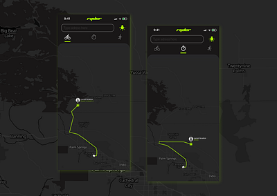 Ryder Location Services analytics app bike riding bike riding app dailyui dailyuichallenge dark mode design design a day location location services location tracker map maps minimal ryder ui