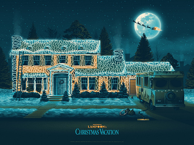 National Lampoon’s Christmas Vacation Posters christmas christmas vacation dan kuhlken dkng dkng studios illustration nathan goldman national lampoons poster screen print silkscreen vector